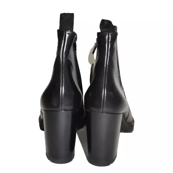 NWT $530 Paul Green Sahara Block Heel Chelsea Boot LEATHER BLACK8 US (TD14)
